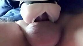 gazzadomm rams cock deep into tight fleshlight sextoy close up