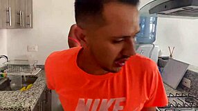 i'm horny latina melani fucking boss with big cock while cleaning!!