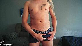 hey nerd guy pulls down underwear and jerks off super hot full video cumming