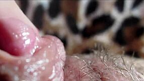 Detailed close-up view of amateur's big clit orgasm in homemade pussy footage