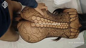 asian teen bent over takes secret creampie doggystyle from boyfriend