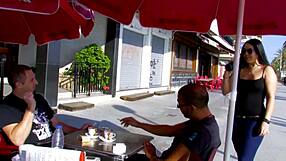 shapely young brunette scouts street for thick cock