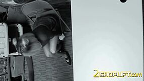 Emma bends over desk for bareback pounding by horny officer deep