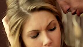 cute teen couple goes rough with hardcore pussy fucking and tit sucking action