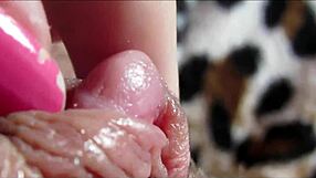 Detailed close-up view of amateur's big clit orgasm in homemade pussy footage