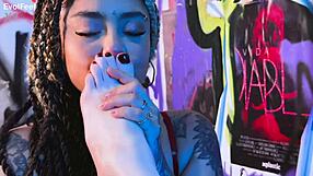 She begs him to lick her toes until her pussy explodes in orgasmic bliss