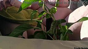 Naked Plant Watering On Balcony For All Eyes Part 02!