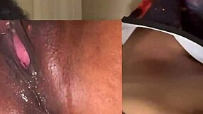 Ebony pussy eaten closeup till squirting wet moans