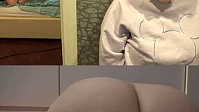 Watch this curvy girl suck that dick while cuckold listens closely