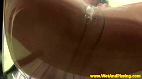 PISS LOVER IN HIGH HEELS DRENCHED MESSY GOLDEN SHOWER ECSTASY!