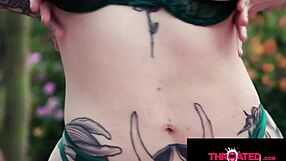 Tattooed Blonde Babe Gags Deep On Monster Cock Face Fuck POV