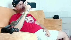 stepmom catches horny stepson jerking off and milks his cock dry