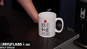 MYLF TEACHER CARMEN VALENTINA RIDES STUDENT COCK IN CLASSROOM!