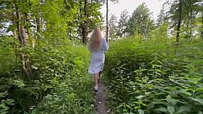 Hot Blonde Fishnet Outdoor Sex with Big Cock Thrusts