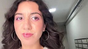 skinny babe flashes then bends for public doggystyle facial cumwalk blowjob