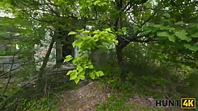 wanna watch this slutty brunette take stranger's cock deep in her ass outdoors?