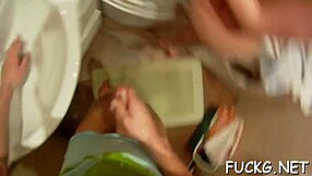 Fucking Hardcore into Mature Teen's Tight Pink Pussy on Camera