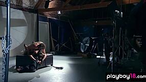 blindfolded petite babe willow SPANKED hard first time on cam