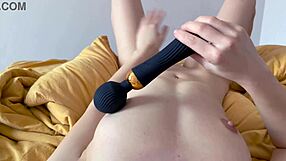 skinny solo girl masturbates to orgasm with vibrator in fpov