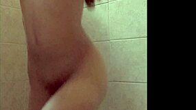 hey wanna watch this sexy latina model's small tits bounce in shower fuck?