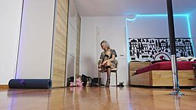 i love watching her strut in high heels and socks