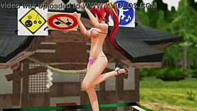 Naked Big Tits Girl Bounces Ass Outdoors in Public Dance