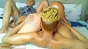 african ebony lesbians bffs revenge massage turns hot amateur threesome orgasm!