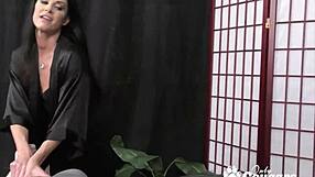 india summer strokes client's throbbing monster cock to explosive cumshot release