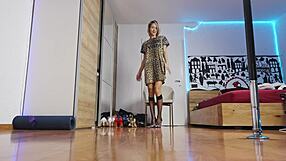 i love watching her strut in high heels and socks