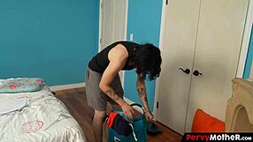 mommy comes home horny af and jumps her stepson for titty fuck and pounding pov style