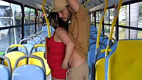 damn this cute brazilian student got groped and fucked hard on the public bus by big cock