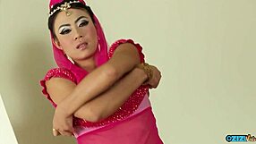 watch her tiny 18yo tits bounce wildly as client pounds shaved pussy doggystyle!