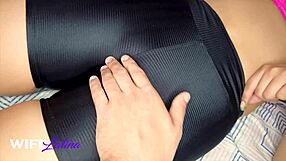 bbw latina gym wife teases personal trainer with fat ass and tight pussy