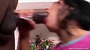 Vintage Latina Slut Rides Big Black Cock On Sofa