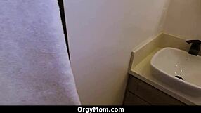 Step Son Spots Stepmom In Sexy Bunny Outfit Sad And Ready For OrgyMom