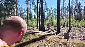 Cute Teen's Miniskirt Hides Tight Ass for Forester's Rough Outdoor Fuck