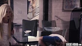 Busty blonde stepmom Jessa Rhodes pounds petite teen Piper Perri's pussy