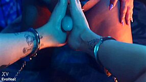 Bratty Foot Worship and Intense Footjob Domination with Strapon Teasing