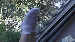 goddess socks hide tempting beautiful feet closeup