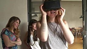 my blonde friend spreads wide as i finger her shaved lesbian pussy intimately