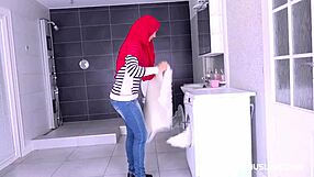 curvaceous arab babe with big boobs gives expert blowjob and handjob