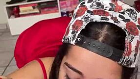 hey check out tranny cutie jerking and sucking wellington prado's huge cock till he explodes