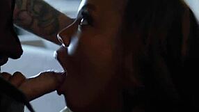 sexy black august skye gulps tommy pistol's white cock deep in wet ebony cunt