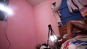 She's slamming a dildo deep in her pussy while stroking the cameraman's monster cock hard!