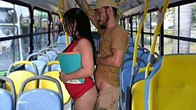 damn this cute brazilian student got groped and fucked hard on the public bus by big cock