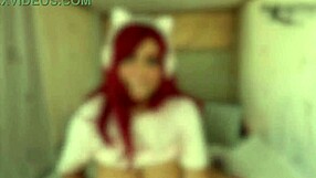 this cute latina cosplayer with huge busty tits and curvy ass grabs her dildo for intense webcam masturbation