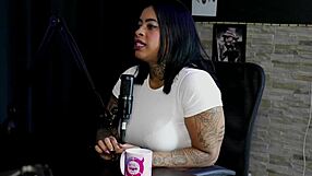 Marcelly mello sheer red gets licked by dog while craving big cock beatdown boate style