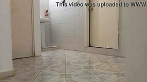 chubby latina neighbor cleans curvy new apartment boldly