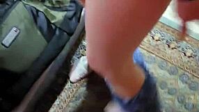 Quick Blowjob Turns into Juicy Creampie Pounding for Skinny Wife