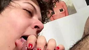 Sucking hard cock for creamy morning milk